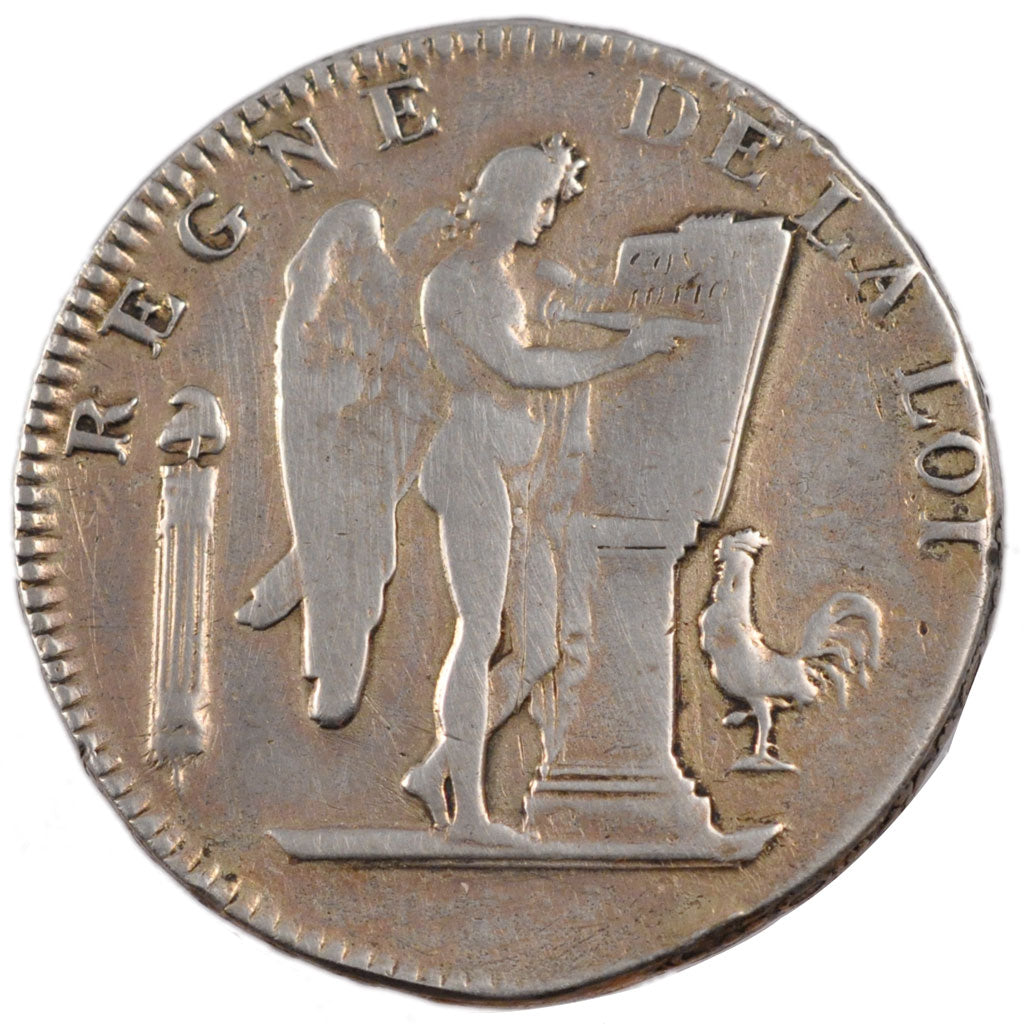 FRANCE, Ecu de 6 Livres, 1794, Rouen, EF(40-45), Silver, Gadoury #60, 28.70