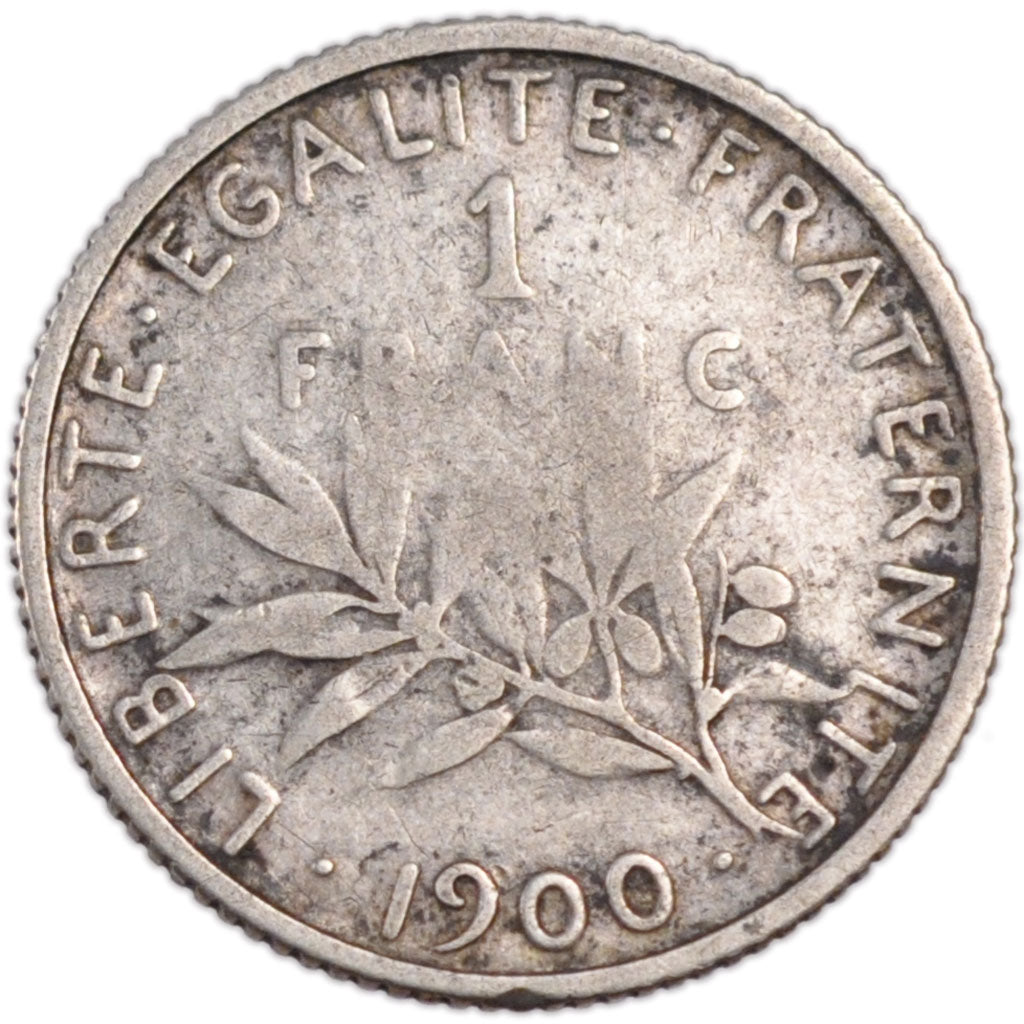 FRANCE, 1 Franc, 1900, VF(20-25), Silver, Gadoury #467, 4.90