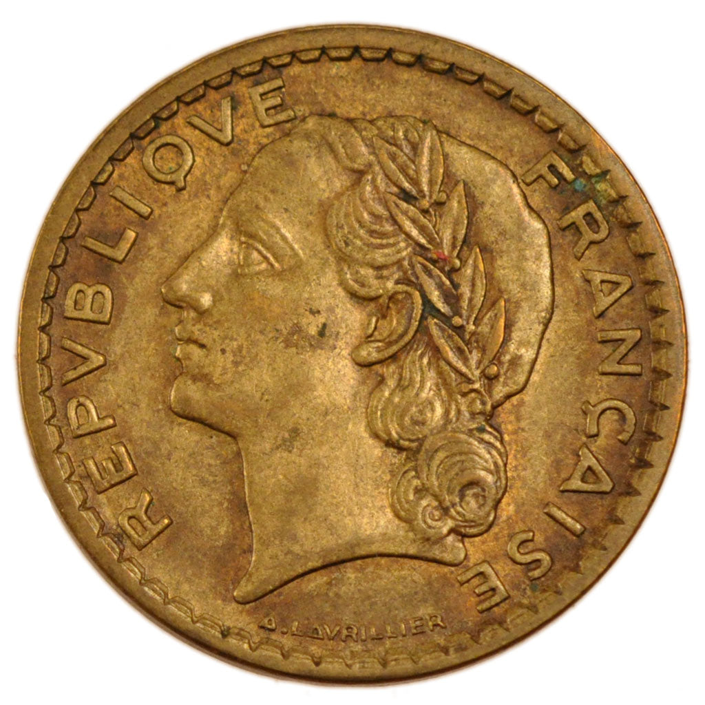 FRANCE, 5 Francs, 1947, AU(50-53), Aluminium-Bronze, Gadoury #761a, 11.30