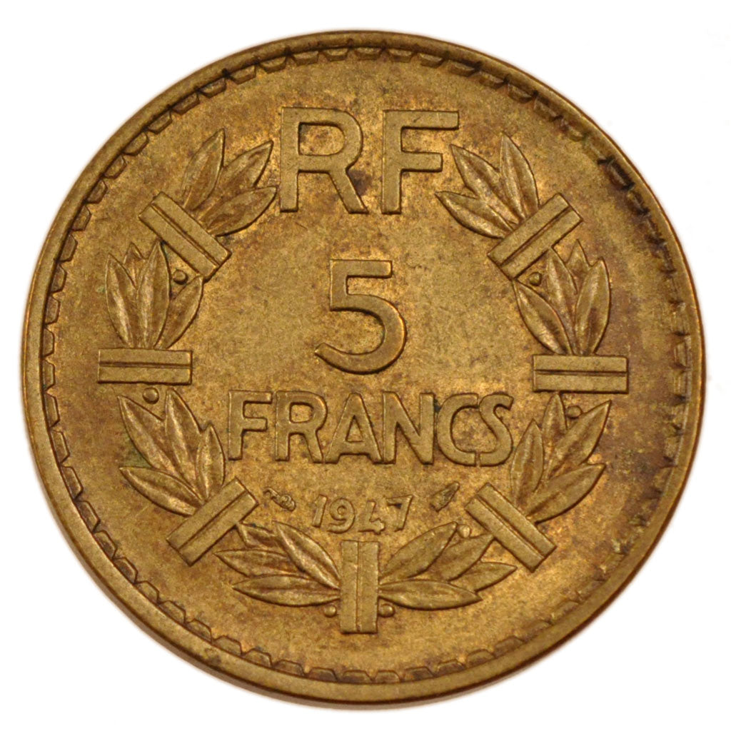 FRANCE, 5 Francs, 1947, AU(50-53), Aluminium-Bronze, Gadoury #761a, 11.30