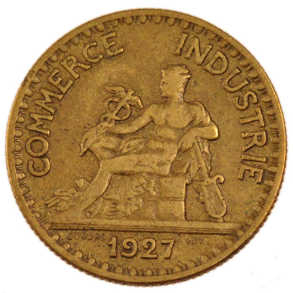 Coin, France, Chambre de commerce, 2 Francs, 1927, EF(40-45), Aluminum-Bronze