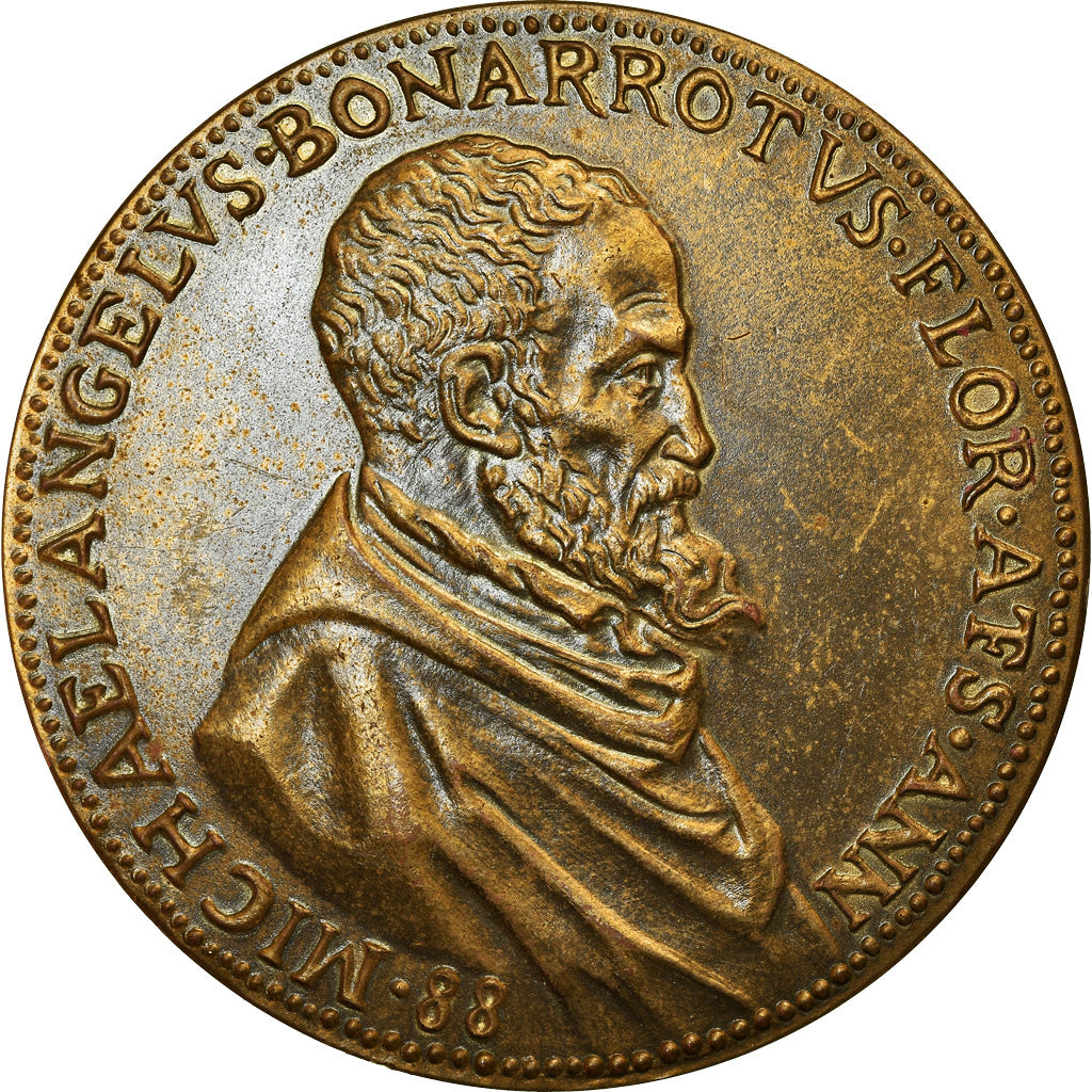 France, Medal, UNESCO, Michelangelo, 1975, AU(55-58), Bronze
