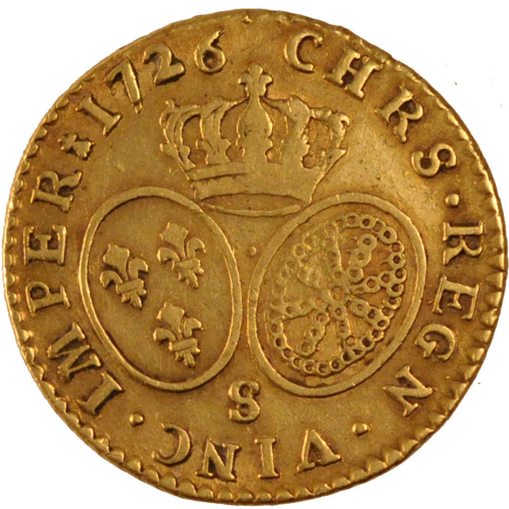 FRANCE, Louis d'or aux lunettes, Louis D'or, 1726, Reims, KM #489.19,...