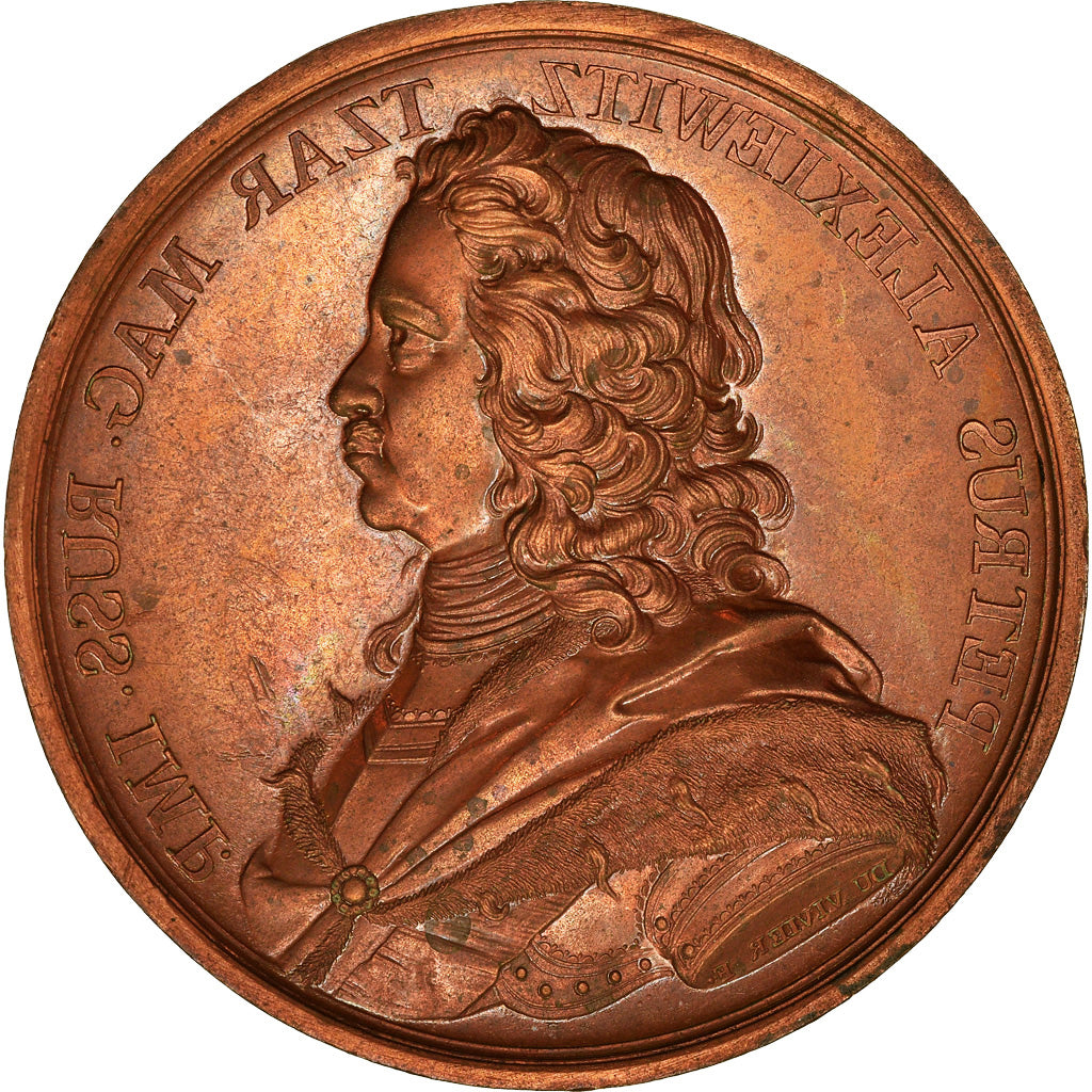 Russia, Medal, Pierre Ier, Rénovation de la Russie, Duvivier, EF(40-45), Copper