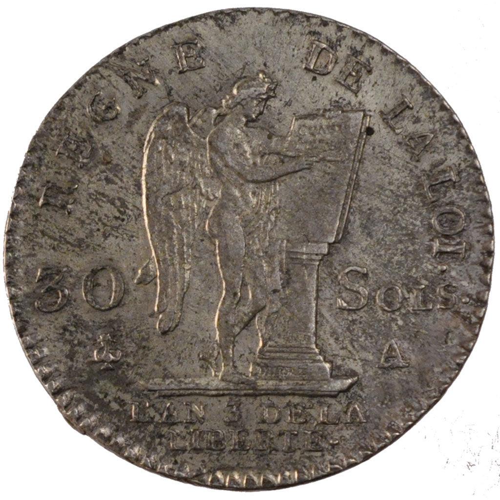 FRANCE, 30 sols françois, 30 Sols, 1791, Paris, MS(60-62), Silver, Gadoury #39,
