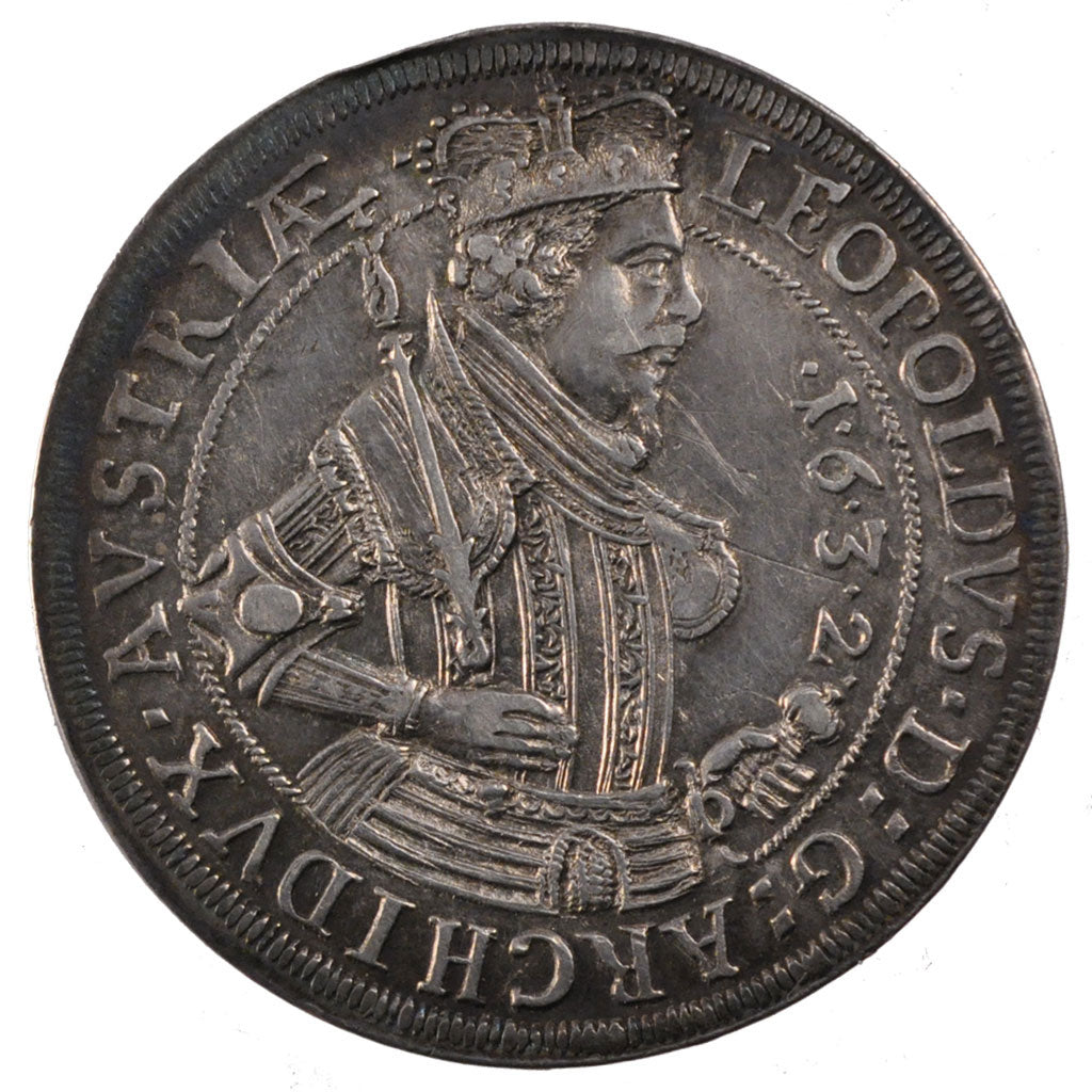 AUSTRIA, Thaler, 1632, Hall, KM #629.4, AU(55-58), Silver, 28.76