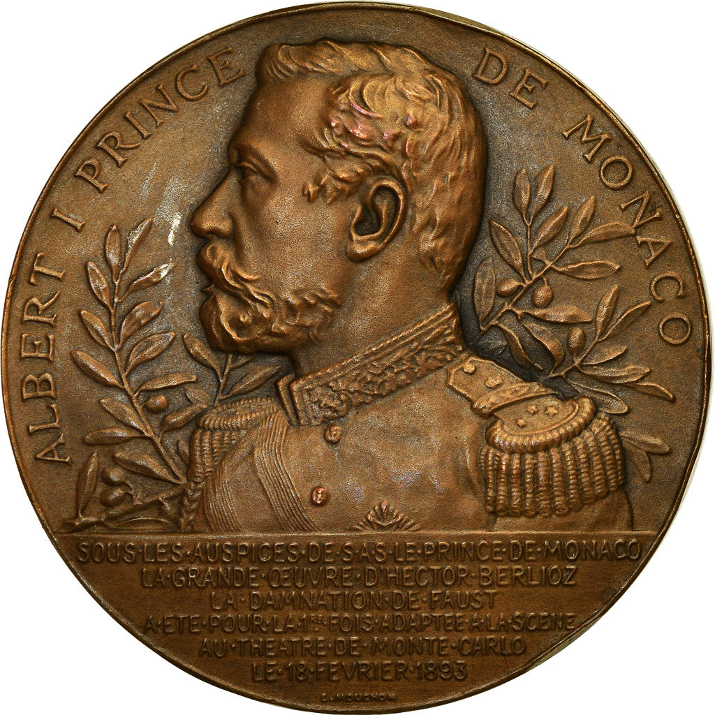 Monaco, Medal, Albert Ier, Hector Berlioz, 1903, Mouchon, MS(60-62), Bronze