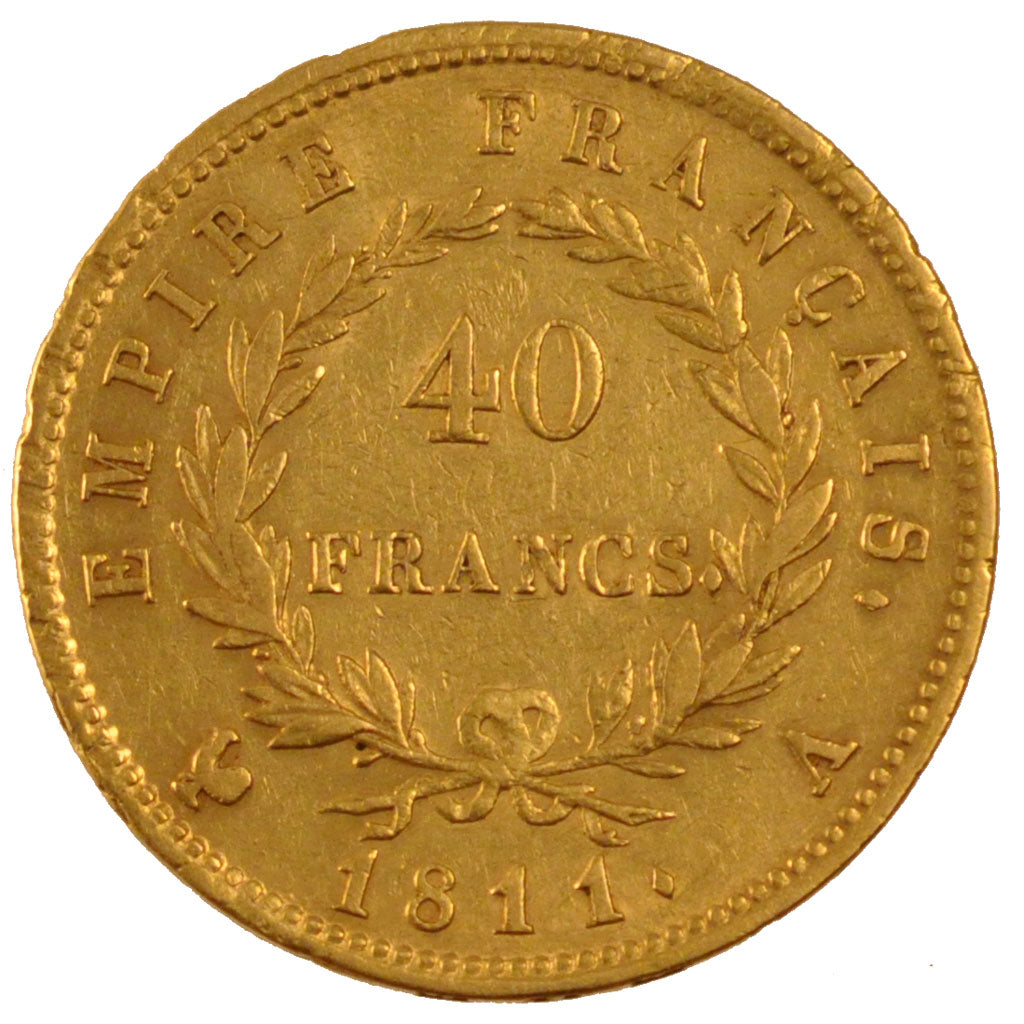 FRANCE, Napoléon I, 40 Francs, 1811, Paris, EF(40-45), Gold, Gadoury #1084, 1...