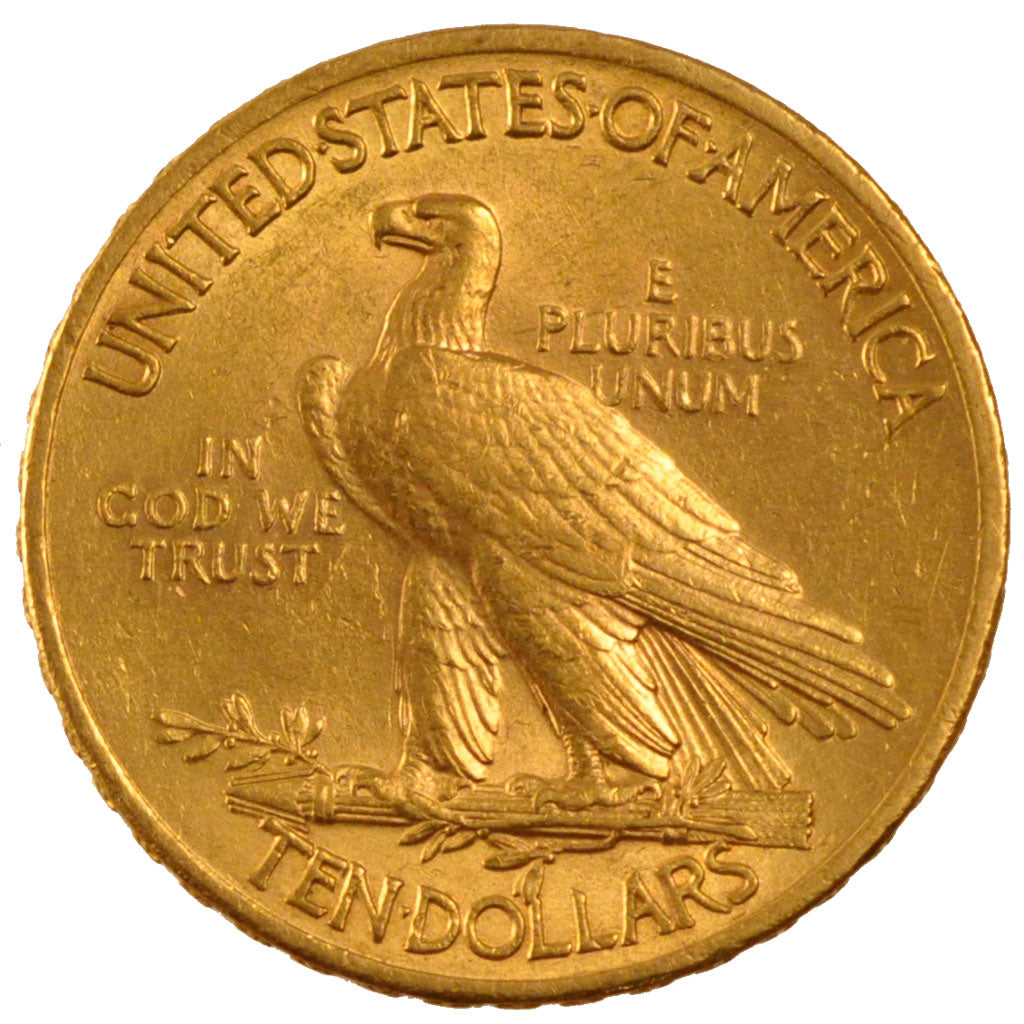 United States, Indian Head, 10 Dollars, 1908, Philadelphia, KM #130, AU(50-53),.