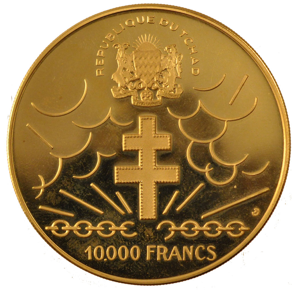 CHAD, 10000 Francs, 1970, KM #11, MS(65-70), Gold, 35.15