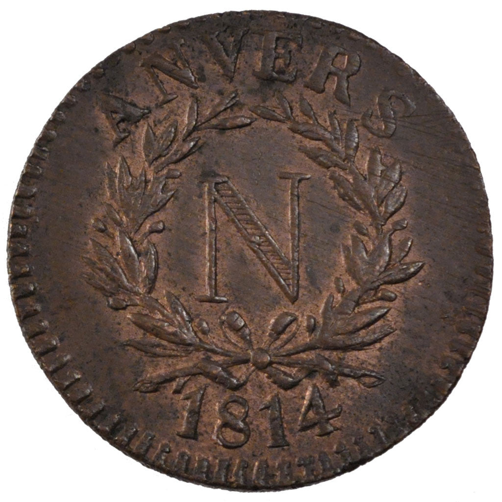 Coin, FRENCH STATES, ANTWERP, 5 Centimes, 1814, Anvers, AU(55-58), Bronze