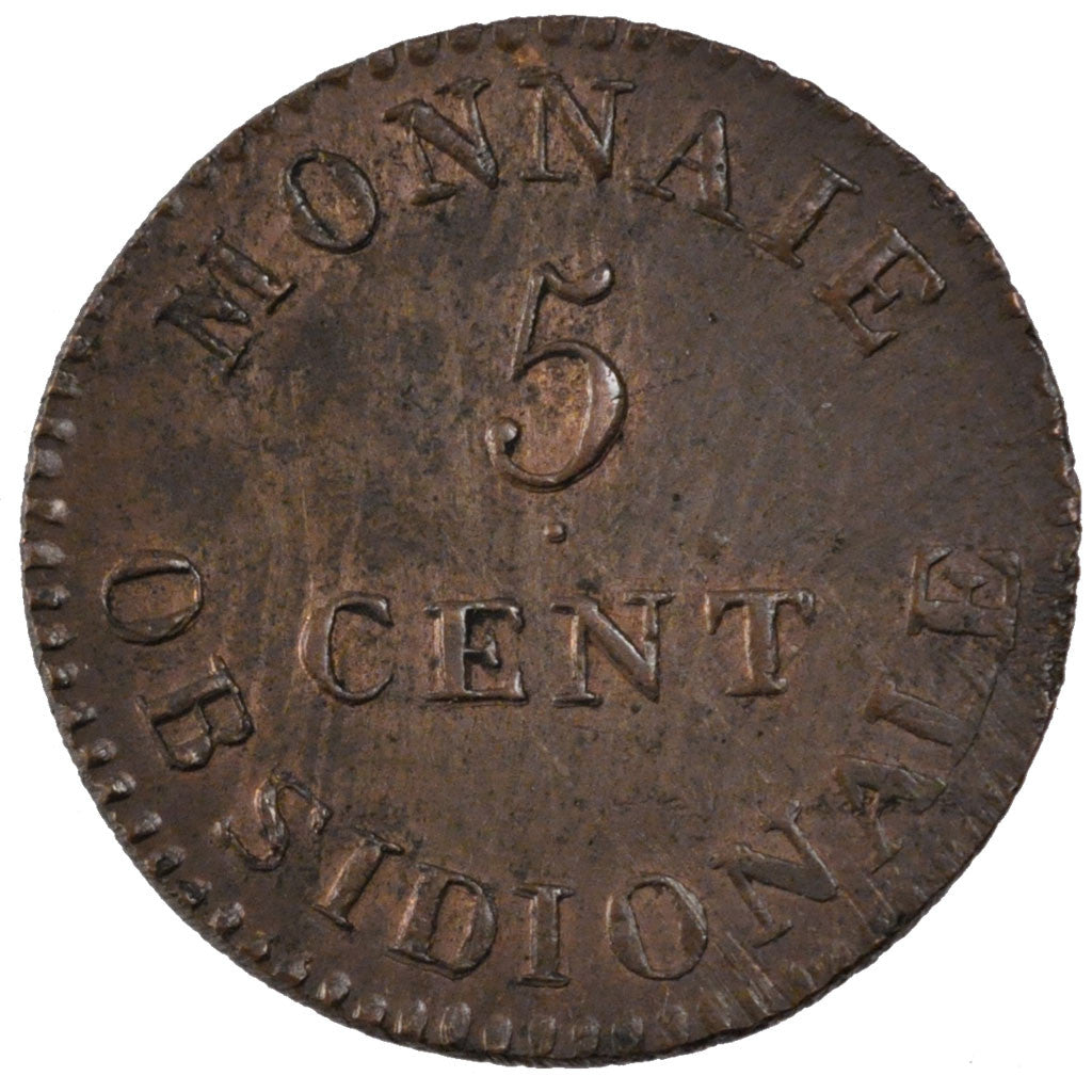 Coin, FRENCH STATES, ANTWERP, 5 Centimes, 1814, Anvers, AU(55-58), Bronze