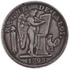 FRANCE, Ecu de 6 Livres, 1793, Lyons, EF(40-45), Silver, Gadoury #58, 29.13