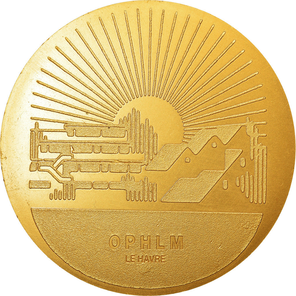 Francia, medaglia, Office Public d'HLM de la Ville du Havre, SPL, Bronzo dorato