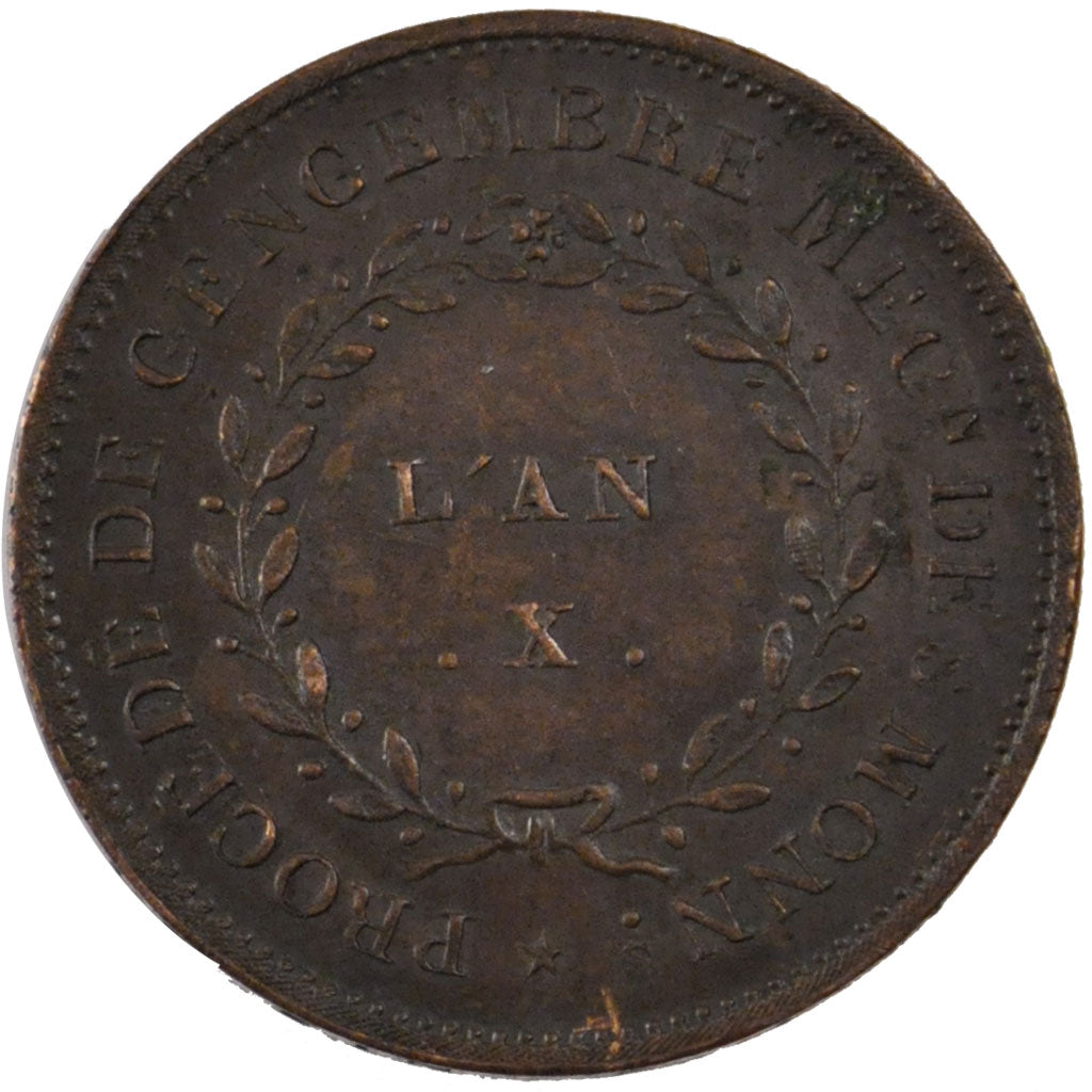 FRANCE, 2 Francs, 1801, AU(55-58), Bronze, 9.53