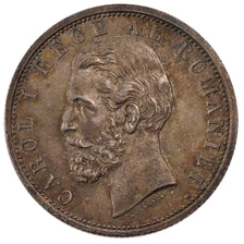 ROMANIA, 5 Lei, 1901, Bucarest, KM #17.2, MS(60-62), Silver, 38, 25.11