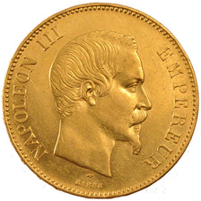FRANCE, Napoléon III, 100 Francs, 1855, Paris, KM #786.1, AU(50-53), Gold, G...