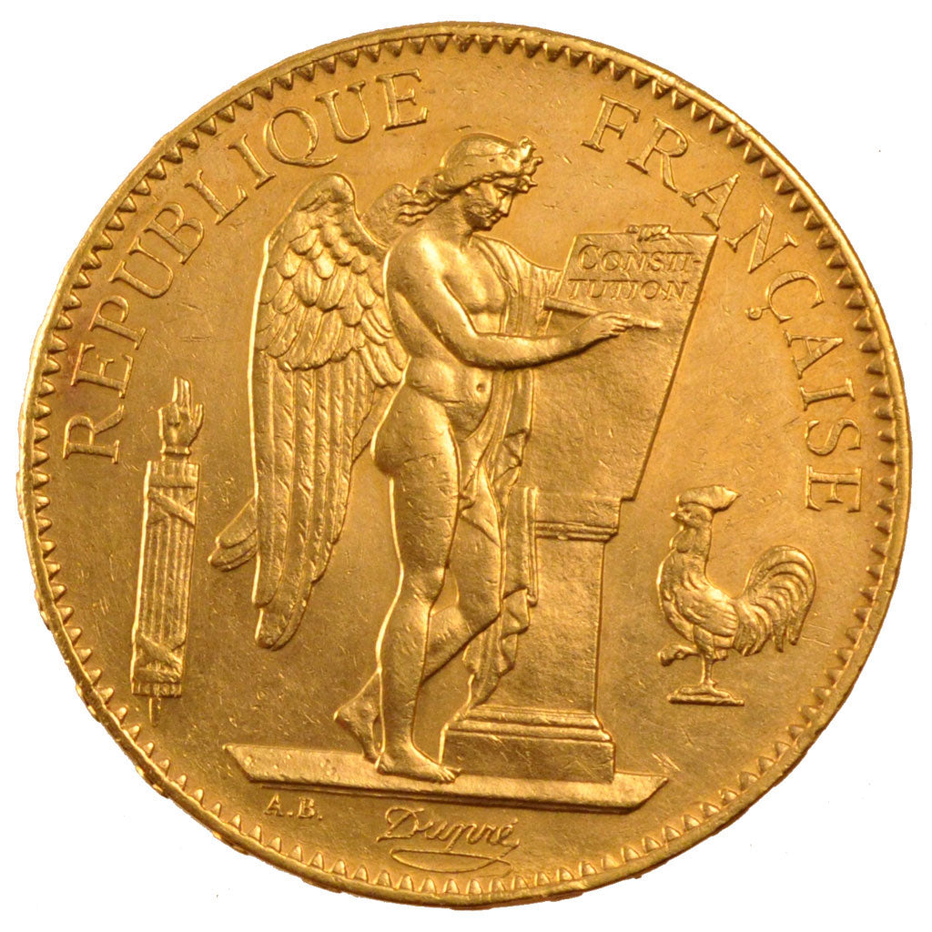 FRANCE, Génie, 100 Francs, 1882, Paris, KM #832, AU(55-58), Gold, Gadoury #1137,