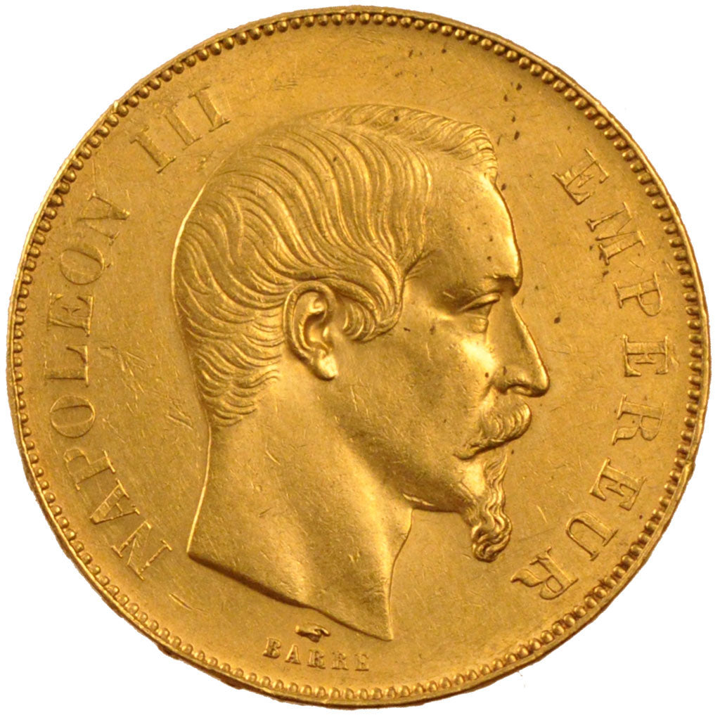 FRANCE, Napoléon III, 50 Francs, 1857, Paris, KM #785.1, AU(55-58), Gold, Gadour