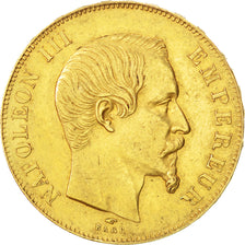 FRANCE, Napoléon III, 50 Francs, 1857, Paris, KM #785.1, AU(50-53), Gold, Gadour