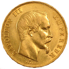 FRANCE, Napoléon III, 50 Francs, 1859, Paris, KM #785.1, EF(40-45), Gold, Gadour