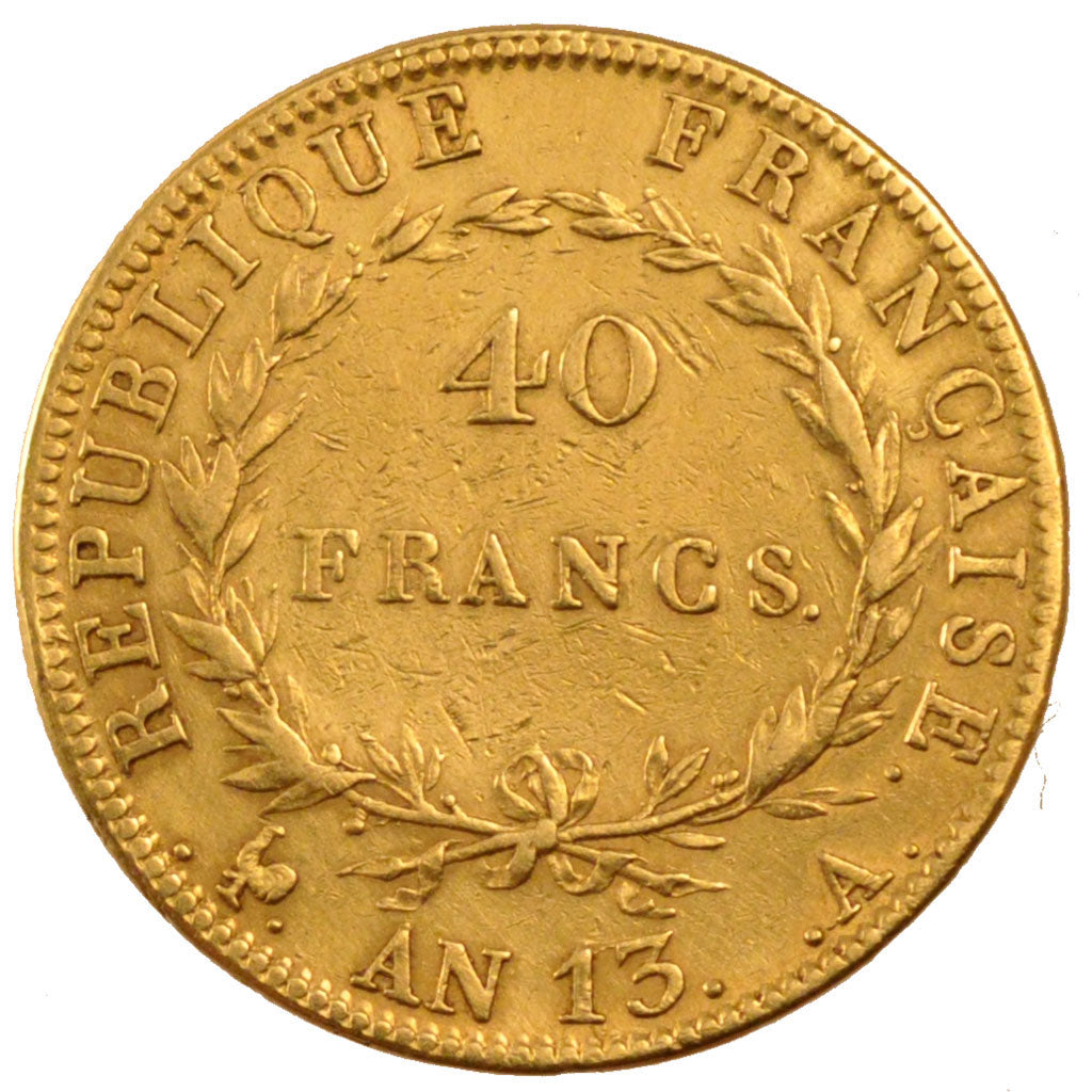 FRANCE, 40 Francs, 1804, Paris, EF(40-45), Gold, Gadoury #1081, 12.86