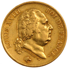 FRANCE, Louis XVIII, 40 Francs, 1818, Lille, KM #713.6, EF(40-45), Gold,...