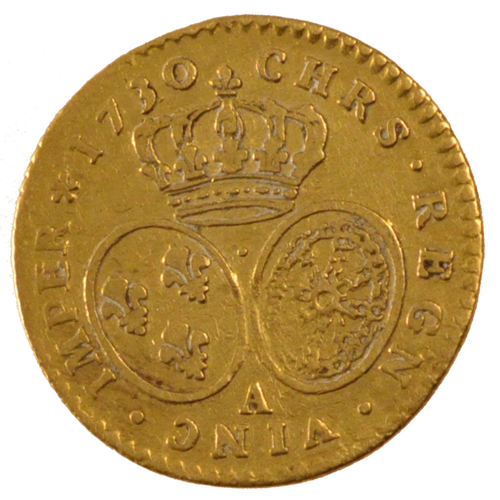 FRANCE, 1/2 Louis d'or aux lunettes, 1/2 Louis D'or, 1730, Paris, KM #488.1,...