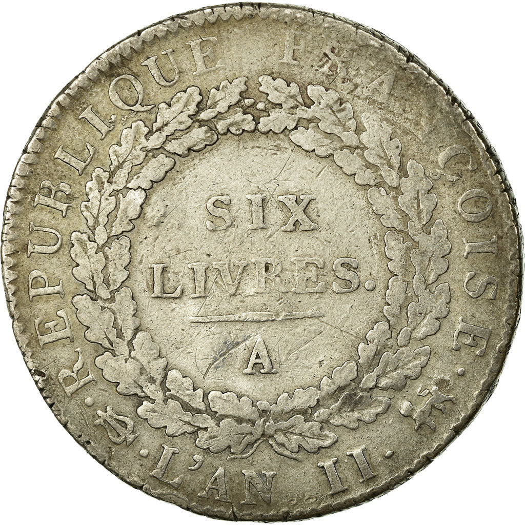 Münze, Frankreich, Écu de 6 livres françoise, 6 Livres, 1793, Paris, S+