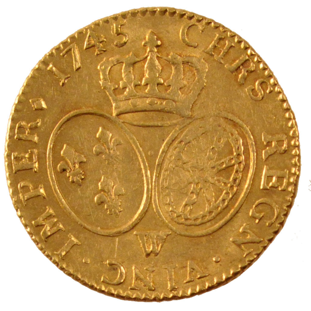 FRANCE, Louis d'or au bandeau, Louis D'or, 1745, Lille, KM #513.22, AU(55-58),..