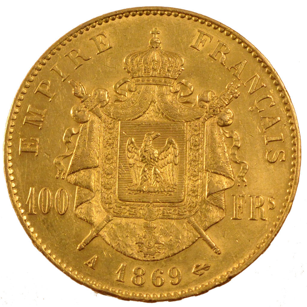 Second Empire, 100 Francs or Napoléon III tête laurée