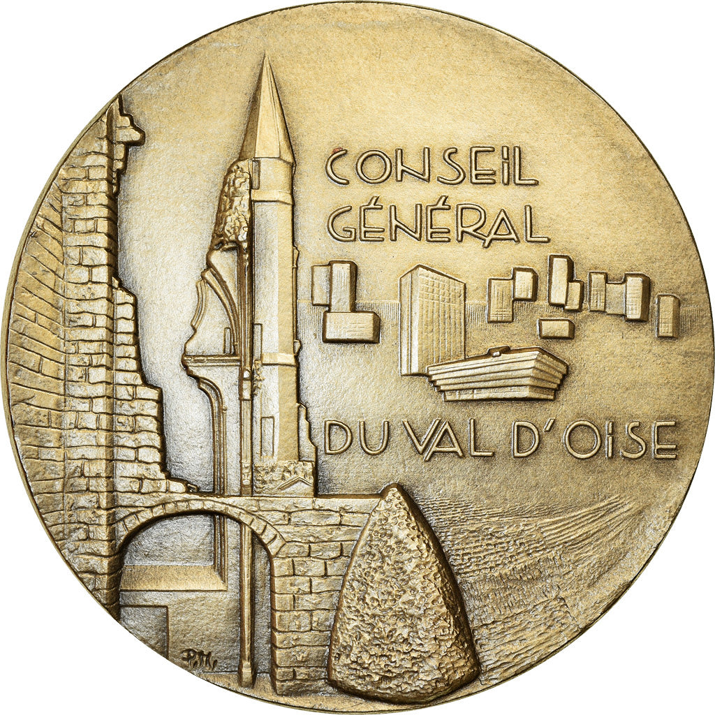 France, Medal, Conseil Général du Val d'Oise, 1984, Merle, MS(65-70), Silver