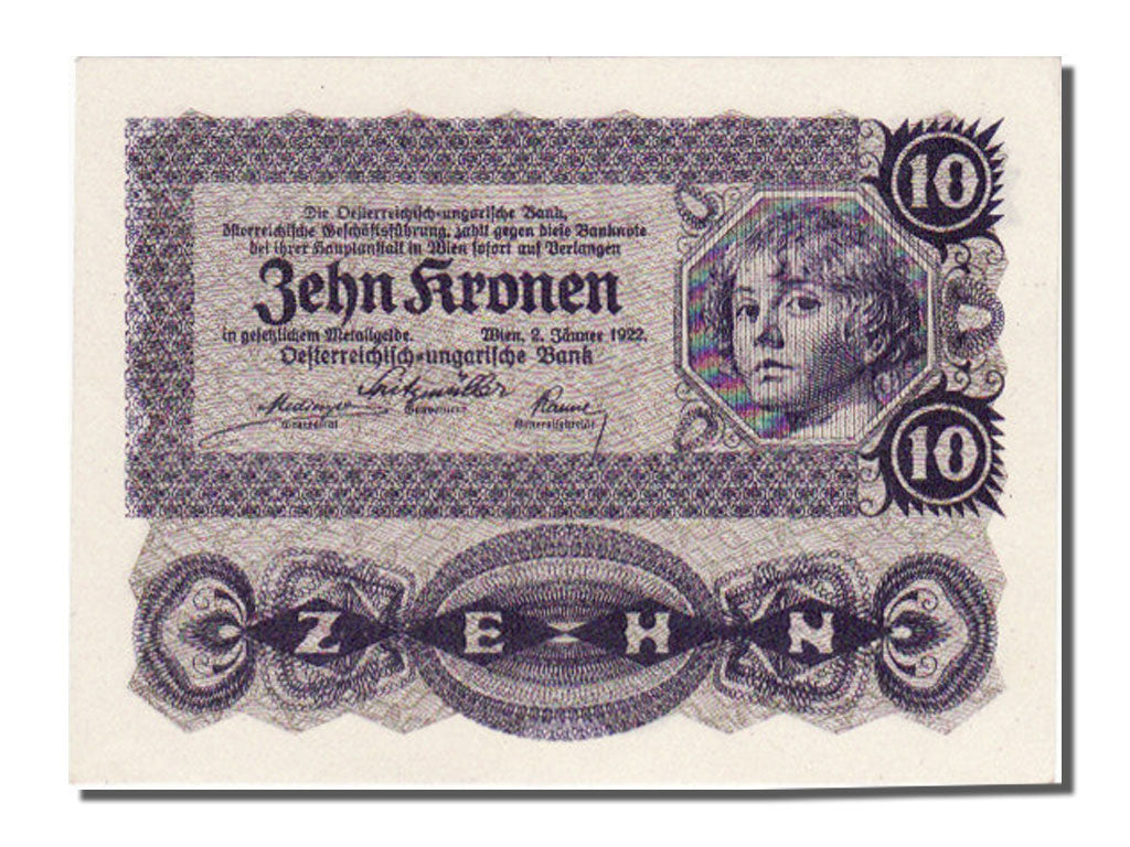 Austria, 10 Kronen, 1922, KM #75, 1922-01-02, UNC(65-70), 1037 116833