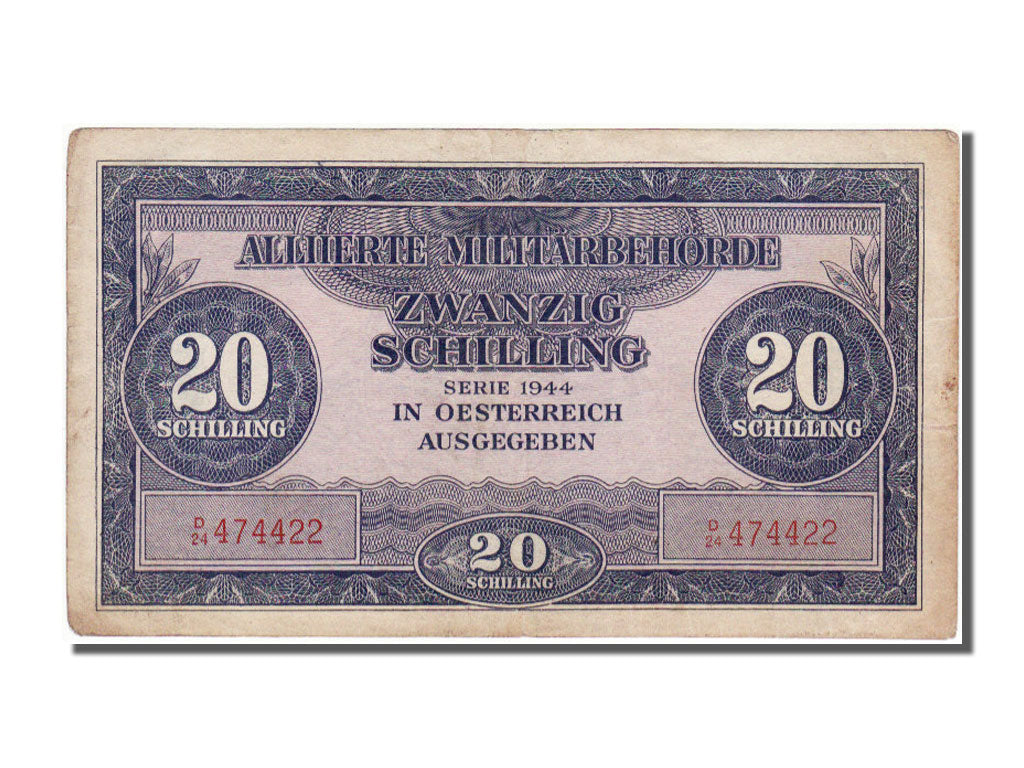 Austria, 20 Schilling, 1944, KM #107, EF(40-45), D/24 474422