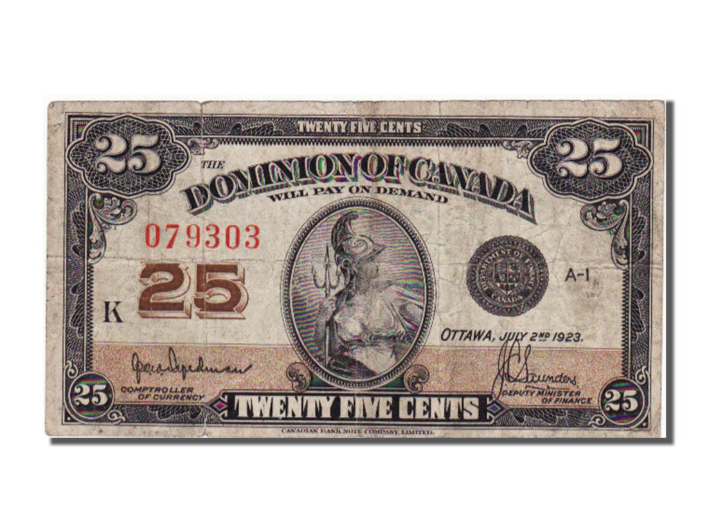 Canada, 25 Cents, 1923, KM #11a, 1923-07-02, VF(30-35), A-1