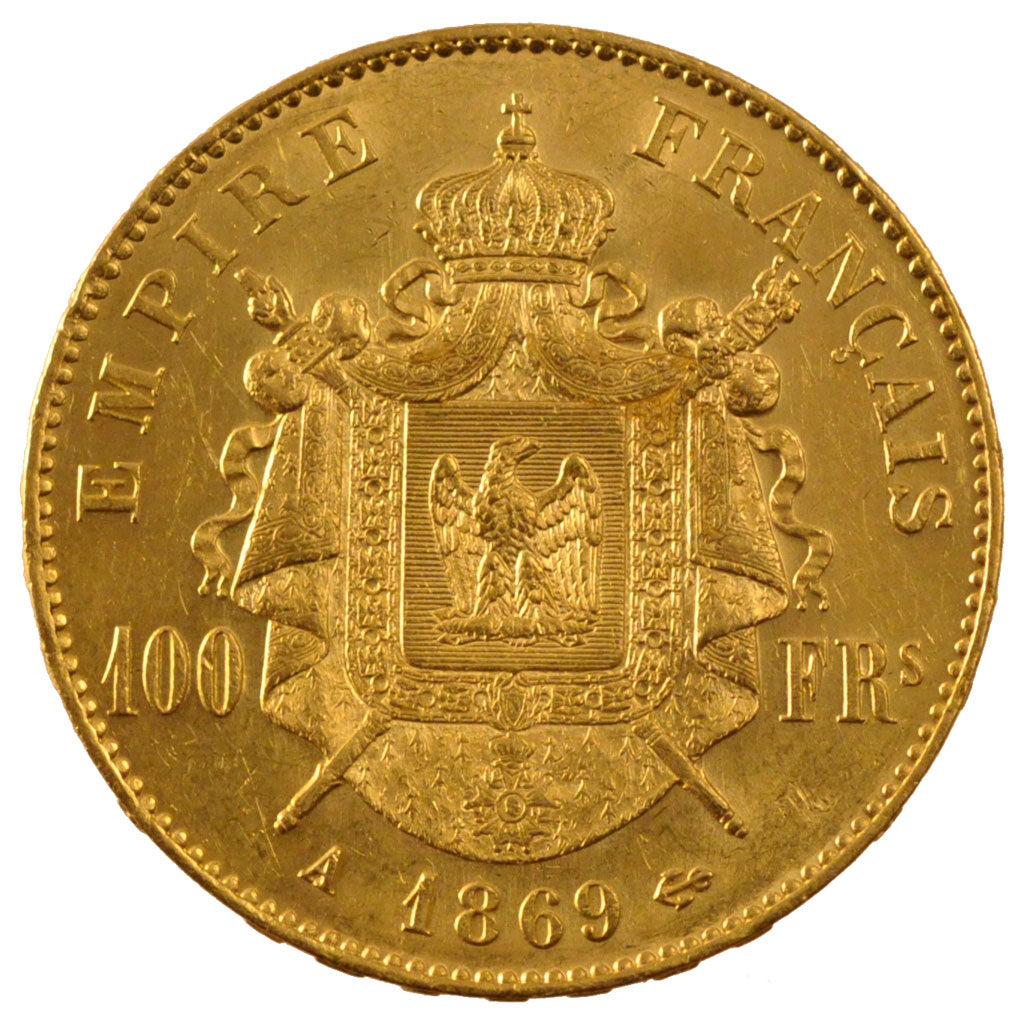 FRANCE, Napoléon III, 100 Francs, 1869, Paris, KM #802.1, MS(60-62), Gold, G...