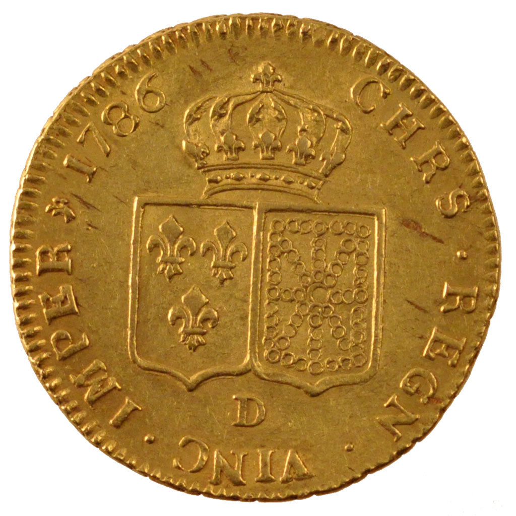 FRANCE, Double Louis d'or, 1786, Lyons, EF(40-45), Gold, Gadoury #363, 15.28