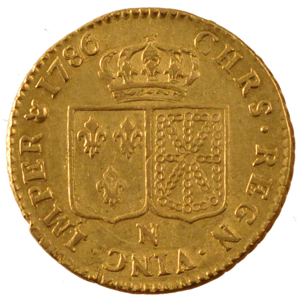 FRANCE, Louis d'Or, 1786, Montpellier, AU(50-53), Gold, Gadoury #361, 7.58