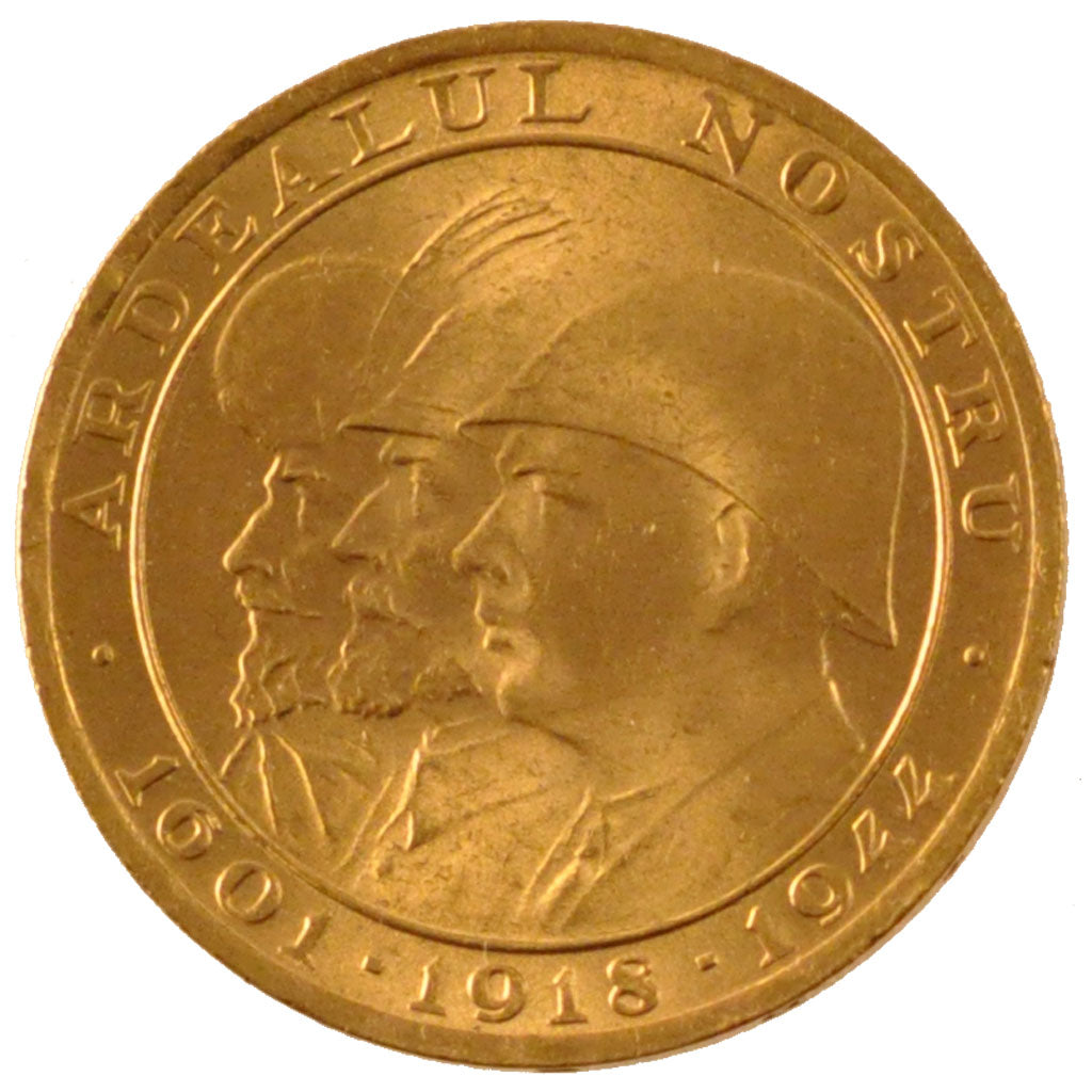 ROMANIA, 20 Lei, 1944, KM #M13, MS(60-62), Gold, 6.57