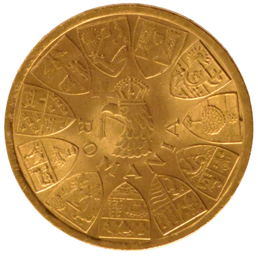 ROMANIA, 20 Lei, 1944, KM #M13, MS(60-62), Gold, 6.57