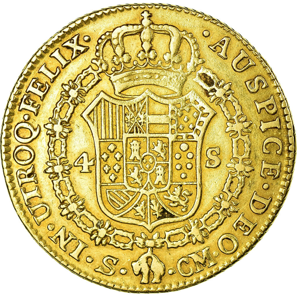 Coin, Spain, Charles III, 4 Escudos, 1787, Seville, EF(40-45), Gold, KM:418.2a