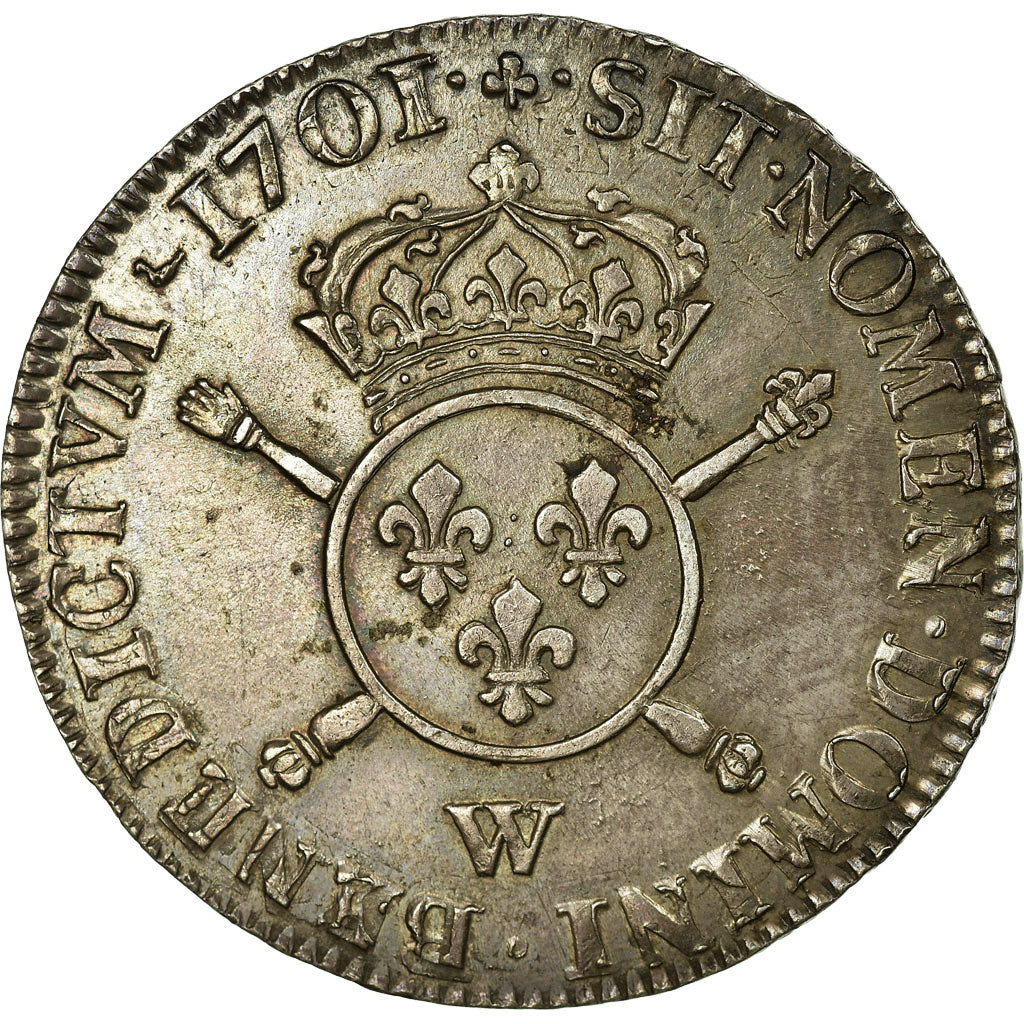 Coin, France, Louis XIV, 1/2 Écu aux insignes, buste du type aux palmes, 1/2