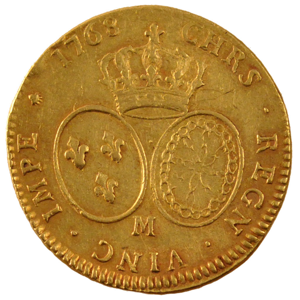 FRANCE, Double Louis d'or, 1768, Toulouse, AU(50-53), Gold, Gadoury #346, 16.32
