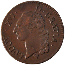 Monnaie, France, Louis XVI, Sol ou sou, Sol, 1785, Strasbourg, TTB+, Cuivre