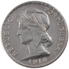PORTUGAL, Escudo, 1916, KM #564, AU(55-58), Silver, 37, 25.07