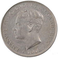 PORTUGAL, 500 Reis, 1908, KM #547, AU(55-58), Silver, 30, 12.59