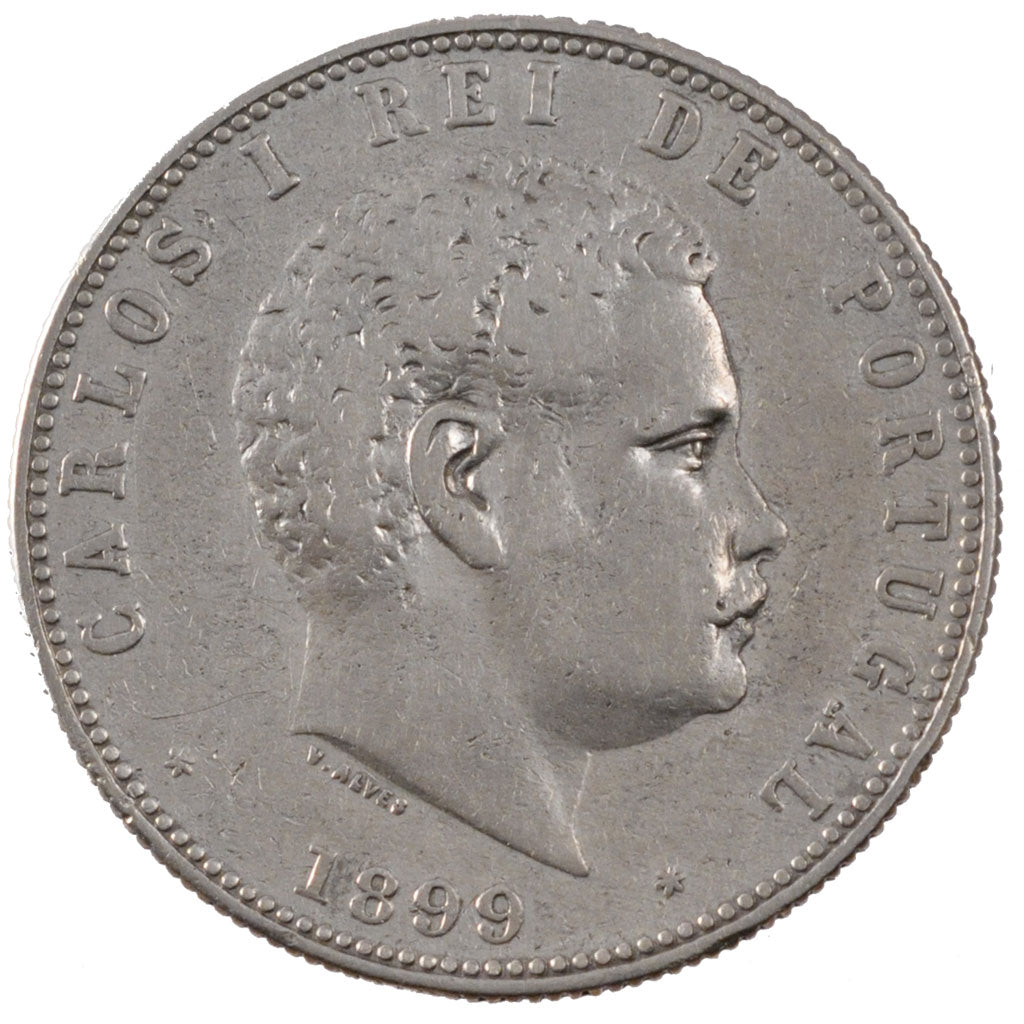PORTUGAL, 1000 Reis, 1899, KM #540, EF(40-45), Silver, 24.72