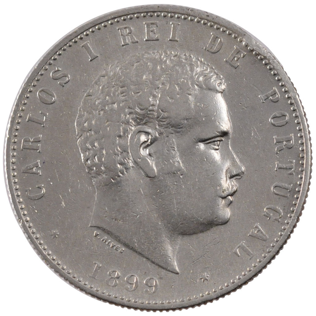 PORTUGAL, 1000 Reis, 1899, KM #540, EF(40-45), Silver, 24.83