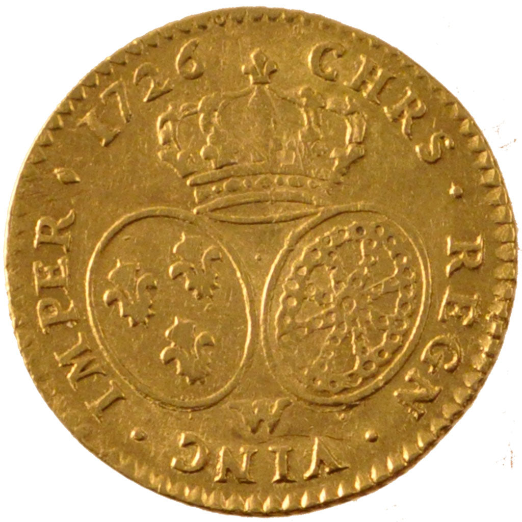 FRANCE, 1/2 Louis d'or aux lunettes, 1/2 Louis D'or, 1726, Lille, KM #488.13,...