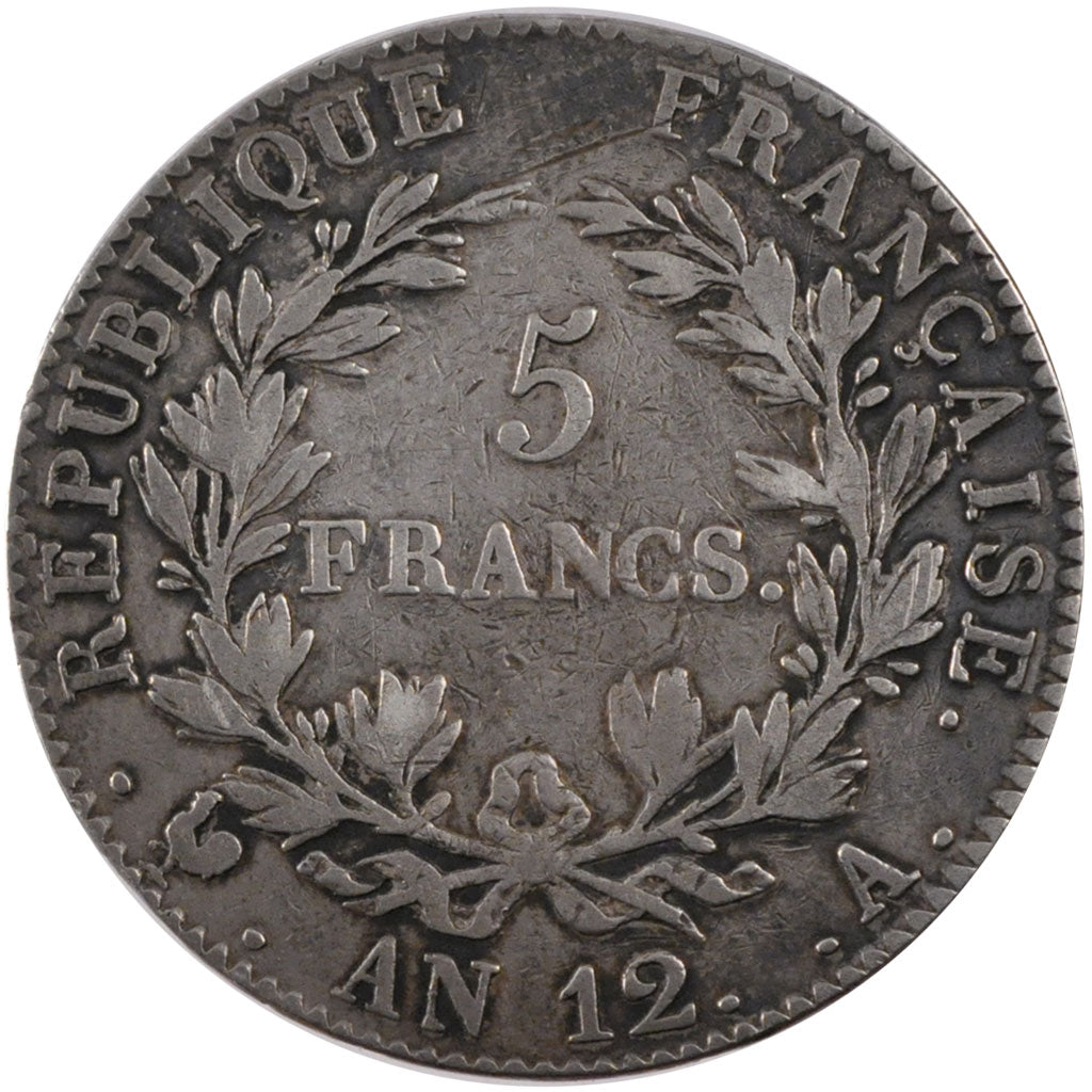 FRANCE, 5 Francs, 1803, Paris, VF(30-35), Silver, Gadoury #579, 24.80